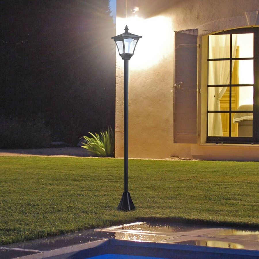Outsunny Solar Gartenlaterne im Retro-Design mit LED, Schwarz, B/T/H: 15 x 15 x 120 cm - Bild 10