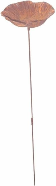 Binchi Outdoor Product Vogelbad aus Metall in Blumenform, Rostoptik Vintage, Farbe: Braun/Mehrfarbig - Bild 1