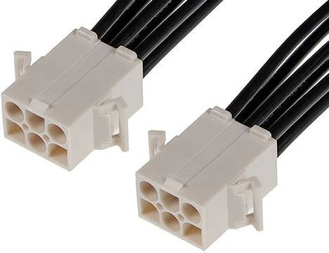 Molex Buchsengehäuse-Kabel in Weiß mit 6 Polen - Bild 1
