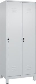 C+P Spind Classic PLUS Garderobenschrank mit 2 Abteilen, Grau, H x B x T: 195 x 80 x 50 cm - Bild 1