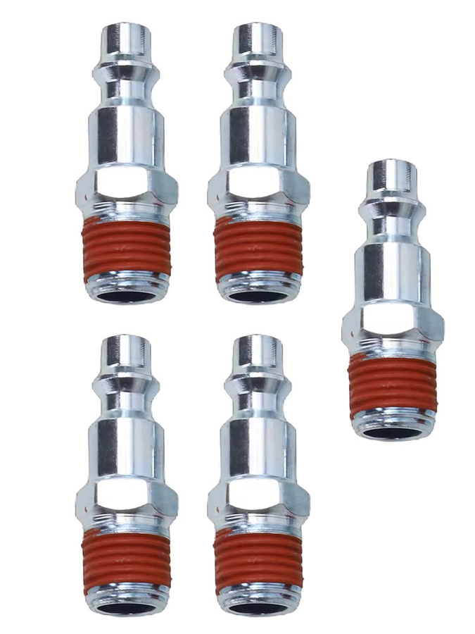 DAZZLEEX 5er Set Luftschlauch-Steckverbinder mit 1/4 Zoll NPT Außengewinde in Silber für Kompressoren und Druckluftwerkzeuge - Bild 2