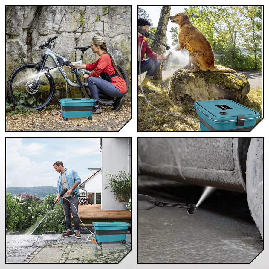 YOFIDRA 6in1 Elektrische Hochdruck-Spritzpistole mit 100 Bar und faltbarem 22L Wasserbehälter für Makita 18V Akku - Bild 6