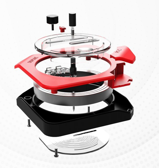DSPIAE PT-C Integrierter Kreisschneider in Rot mit Wolfram-Schneidbit aus Aluminiumlegierung und ABS, B/T/H: 9,55 x 9,55 x 3,1 cm - Bild 1