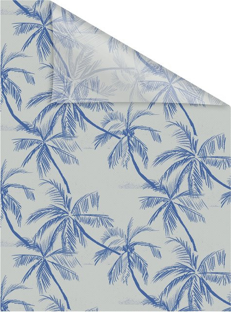 Lichtblick Fensterfolie selbstklebend Sichtschutz Blueprint Palms Blau - Bild 1