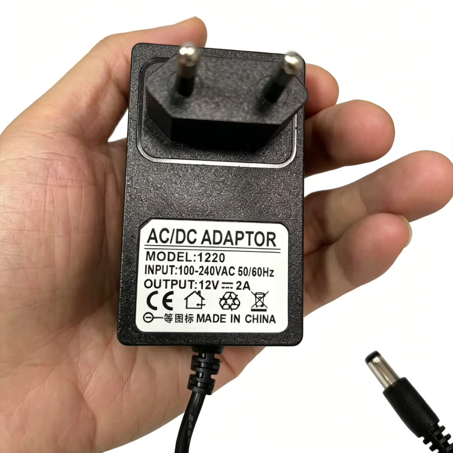 HQCAM Netzteil-Adapter AC 110–240 V auf DC 12 V 2 A für CCTV in Schwarz mit Barrel-Plug - Bild 3