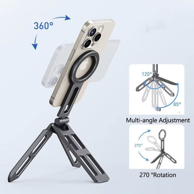 VIKEFON Faltbares Magnetisches Telefon Stativ und Selfie Stick mit MagSafe Kompatibilität für iPhone 17 16 15 14 13 12 Pro Max - Bild 1