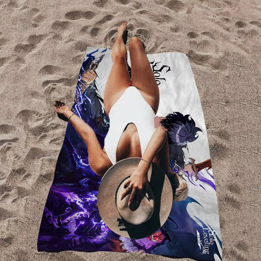 Solo Leveling Anime Mikrofaser-Strandtuch, schnelltrocknendes und super saugfähiges Pool-Handtuch in Multicolour - Bild 4