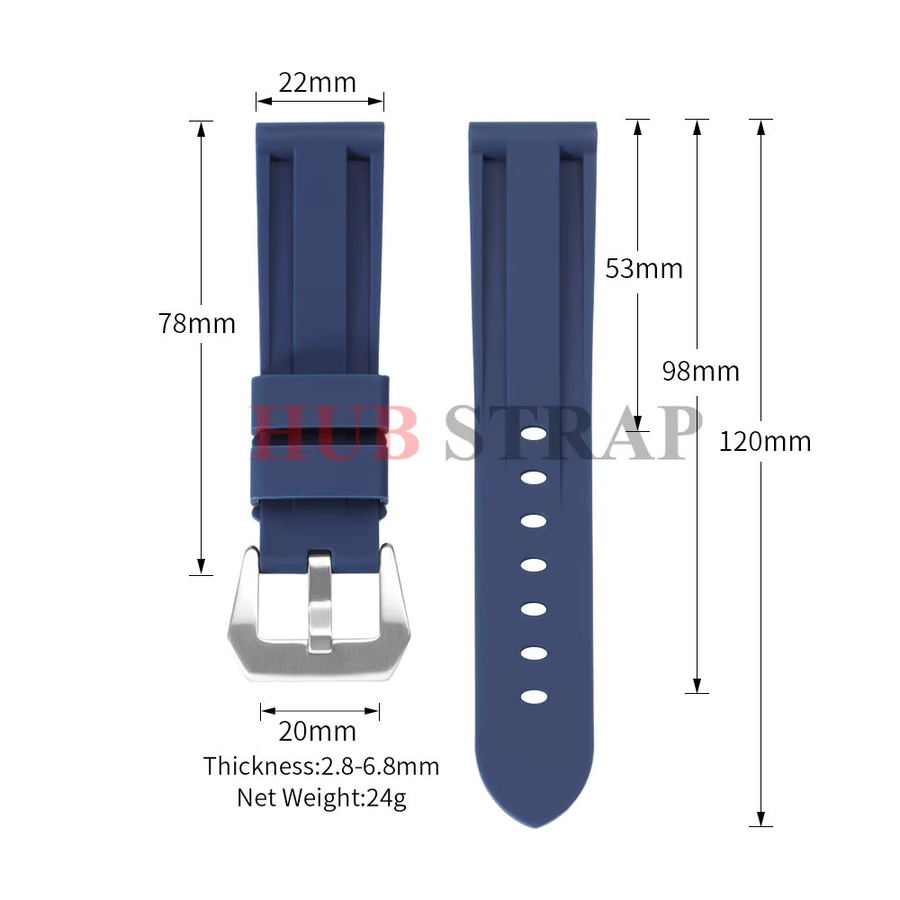 Stitching Sports Uhrenarmband Silikon, Unisex, 20/22/24/26mm - Bild 3