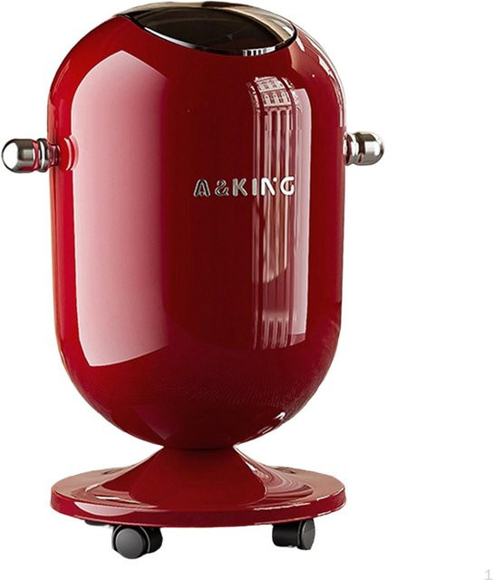 Ludatrade Mülleimer mit Rädern und Druckknopf, 15 Liter, Rot - Bild 1