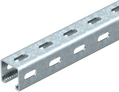 OBO Bettermann Profilschiene MSL4141PP3000FT in Silber, Länge: 3 m - Bild 1