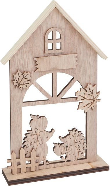 VBS Holz-Steckmotiv Igelhaus aus Sperrholz in Beige für herbstliche Tischdekoration - Bild 1