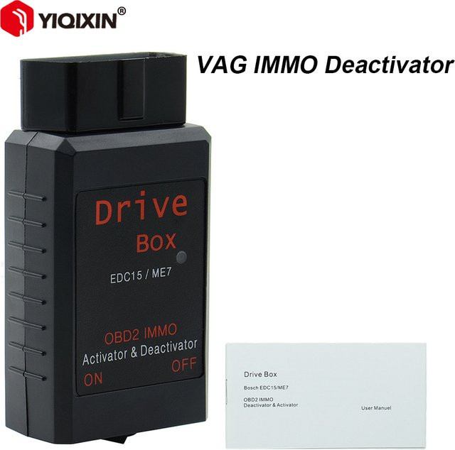 YIQIXIN VAG Immo Off Aktivator OBD2 Wegfahrsperre Deaktivierung für VW Audi EDC15/ME7 in Schwarz - Bild 1