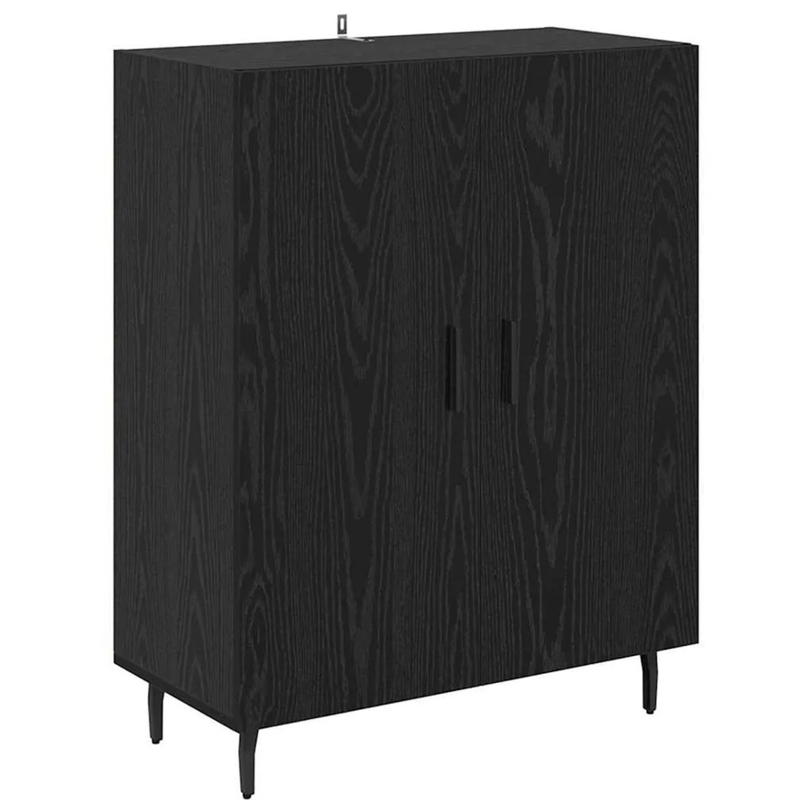 vidaXL Sideboard in Eiche Schwarz aus Holzwerkstoff für Wohnzimmer, Esszimmer oder Homeoffice, B/T/H: 69,5 x 34 x 90 cm - Bild 2