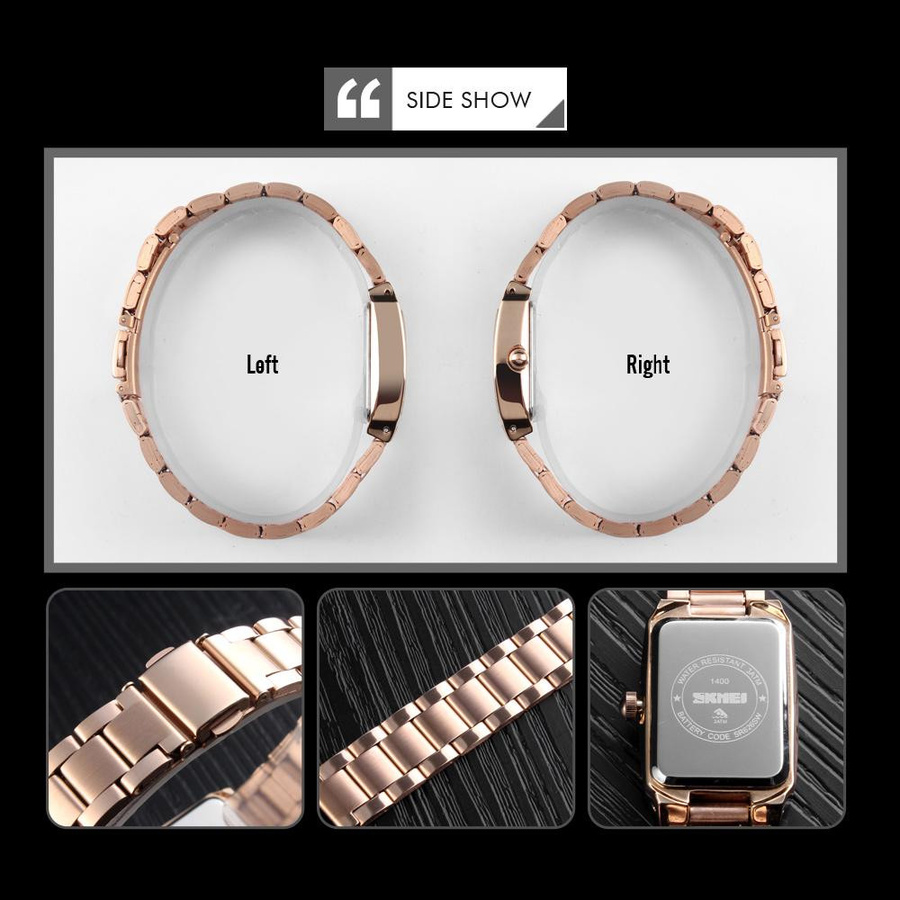 SKMEI Armbanduhr Quarz, Edelstahl, Gold, Damen - Bild 7