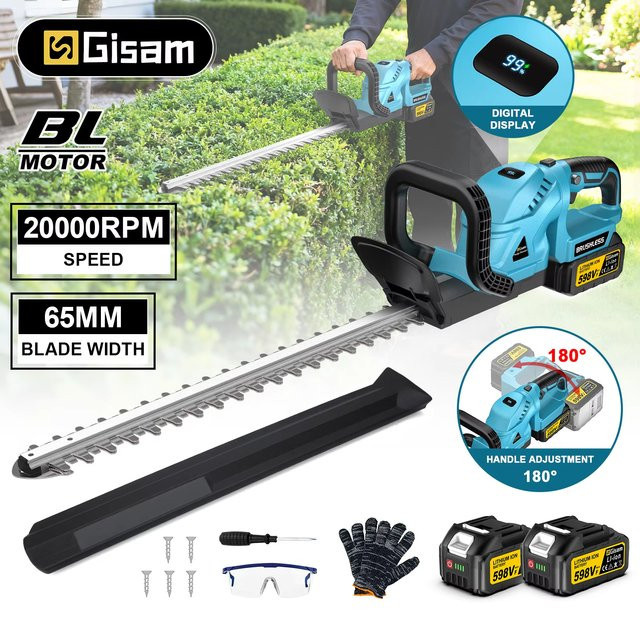 Gisam Akku-Heckenschere für Makita LXT Akkus in Blau mit 2000W und 20000RPM zur Gartenpflege - Bild 1