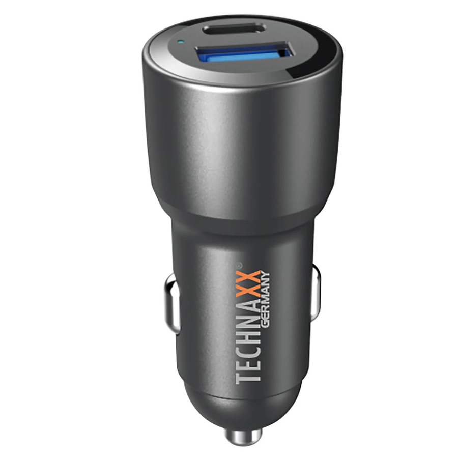 Technaxx KFZ-Ladegerät Dual TX-306 in Grau mit USB-C und USB-A Anschlüssen, 60 W Leistung - Bild 2