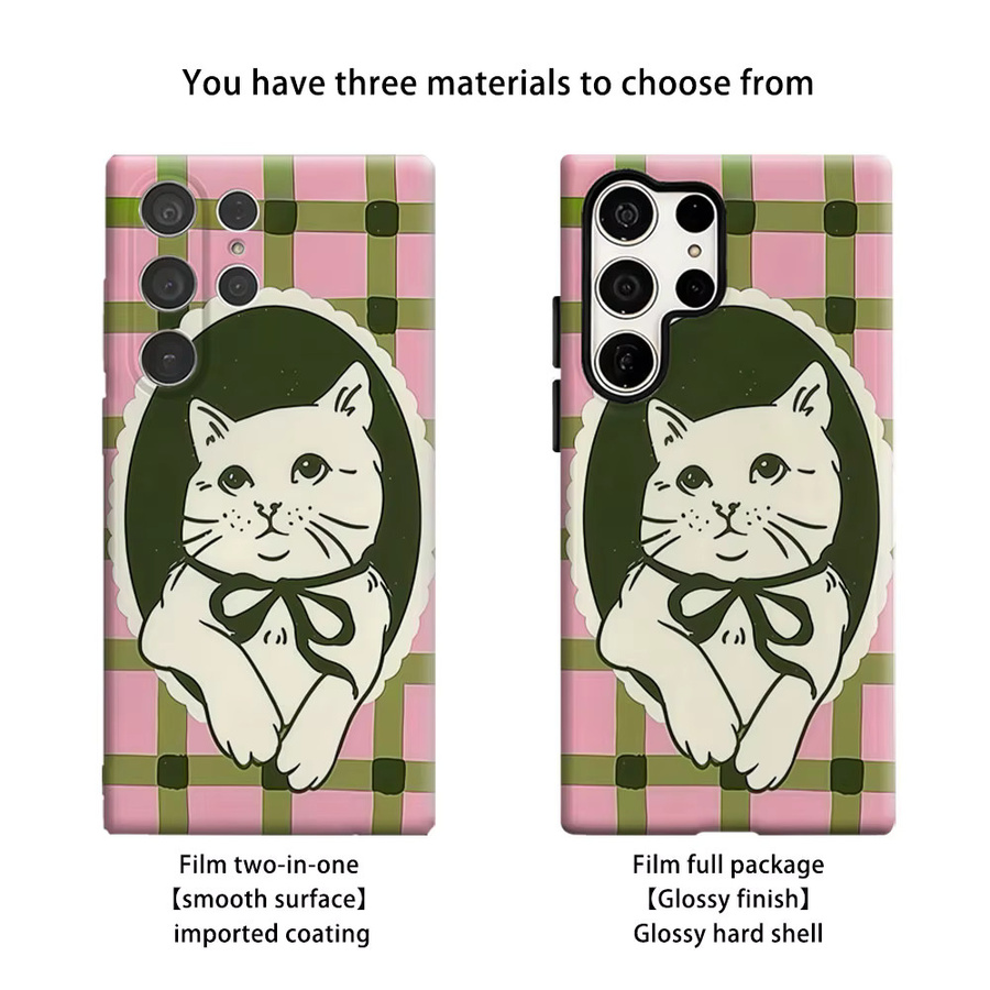 Aurbe Handyhülle mit Gingham-Muster und Schleife für Samsung Galaxy S26 S25 S24 S23 Ultra Plus, Schutzhülle in Multicolour - Bild 2