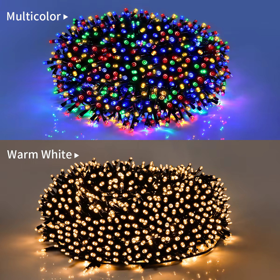 Rybakov LED Lichterkette Outdoor mit 1000 LEDs für Garten und Terrasse, 100 Meter String Lights für Dekoration zu Halloween und Weihnachten - Bild 1