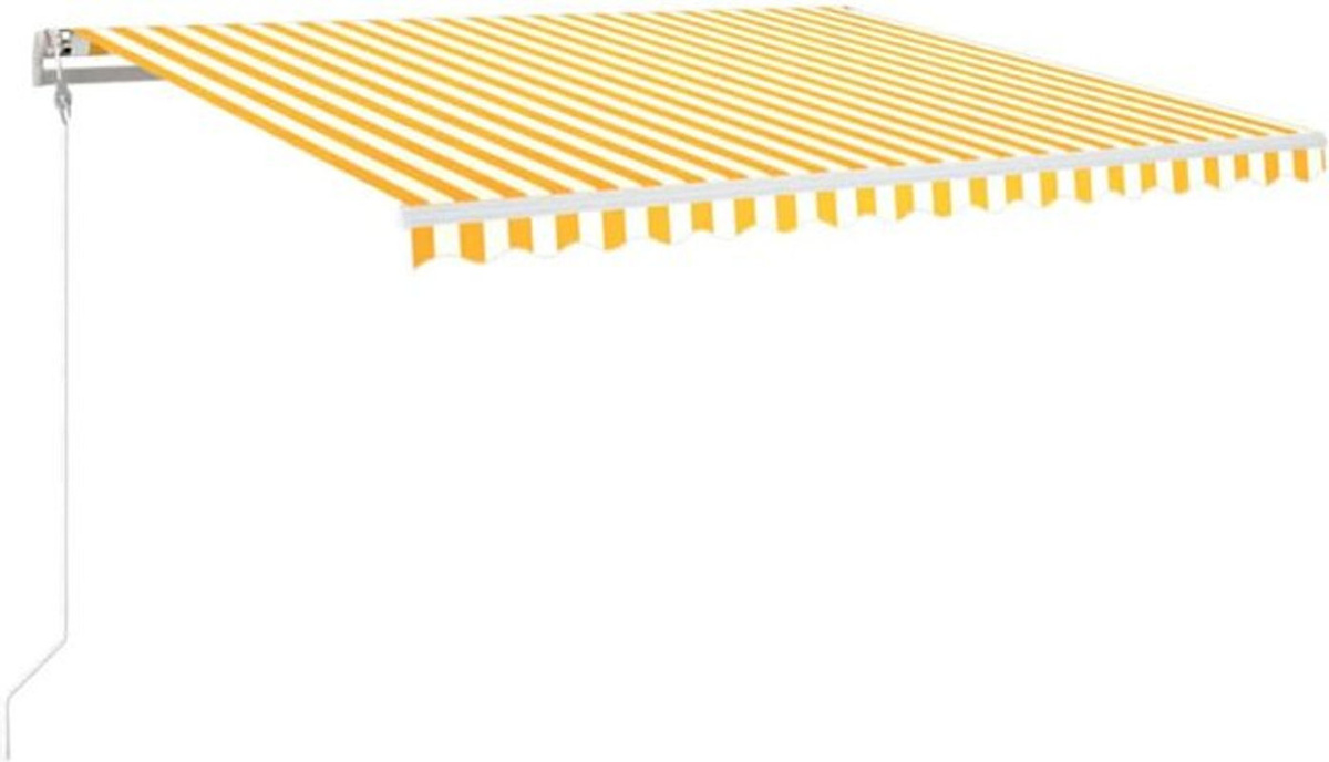 Vidaxl Automatische Markise aus Aluminium und Polyester in Gelb und Weiß, B: 400 cm, T: 350 cm - Bild 1