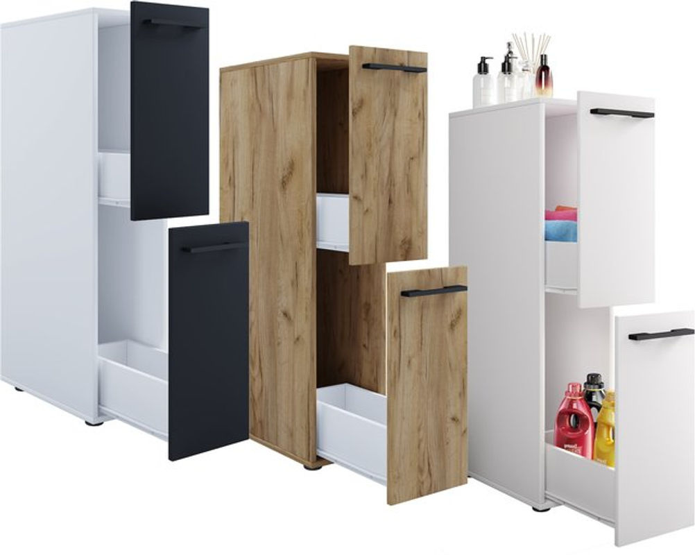 VCM Mehrzweckschrank Sadilo Badmöbel Nischenschrank in Honig-Eiche, B/T/H: 25 x 50 x 110 cm - Bild 3