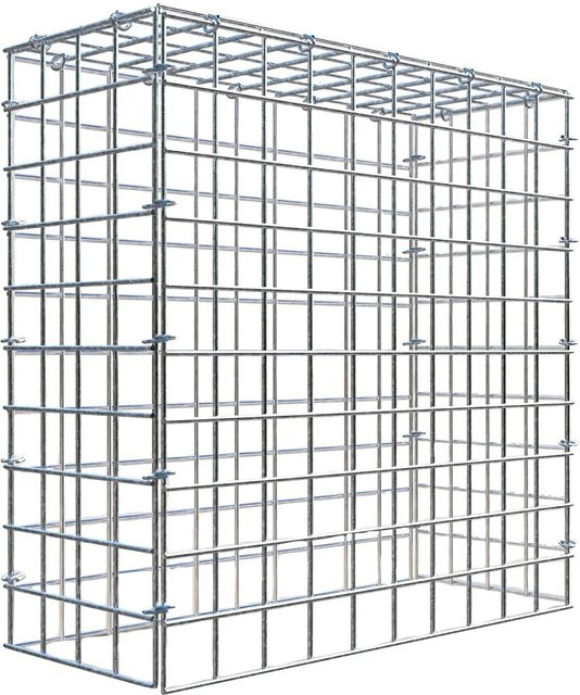 Gabiona C-Ring Anbaukorb Typ 3 in Silbergrau, B/T/H: 50 x 50 x 20 cm, Maschenweite 5 x 5 cm - Bild 1