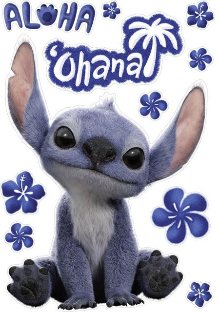 Komar Deko-Sticker Disney Lilo and Stitch Live Action Ohana in Blau, Breite: 50 cm, Höhe: 70 cm - Bild 1