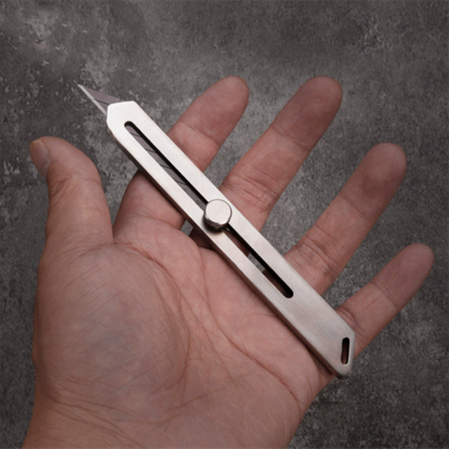 9-mm-Edelstahl-Universalmesser in Silber als Hochleistungs-Lederhandwerksmesser und DIY-Schneidewerkzeug mit einer Länge von 13,2 cm - Bild 1
