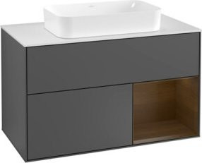 Villeroy & Boch Waschtischunterschrank Finion mit Abdeckplatte, Weiß und Anthrazit, B: 100 cm, T: 50,1 cm - Bild 1