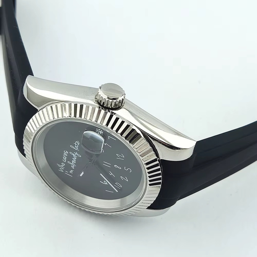 OUMASHI Armbanduhr Automatik, Edelstahl, Schwarz, 36 mm, Herren - Bild 3