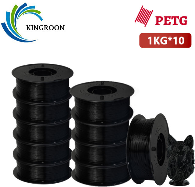 KINGROON PETG Filament 1,75mm Grau, 10kg (10 Rollen) für FDM 3D-Drucker - Bild 1