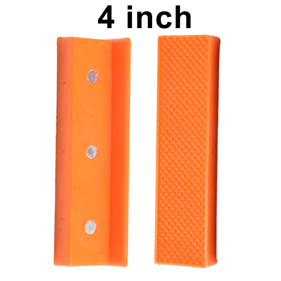 DAZZLEEX Magnetische Weichbacken aus Gummi für 4 und 6 Zoll Schraubstock, 2 Stück, Orange - Bild 3