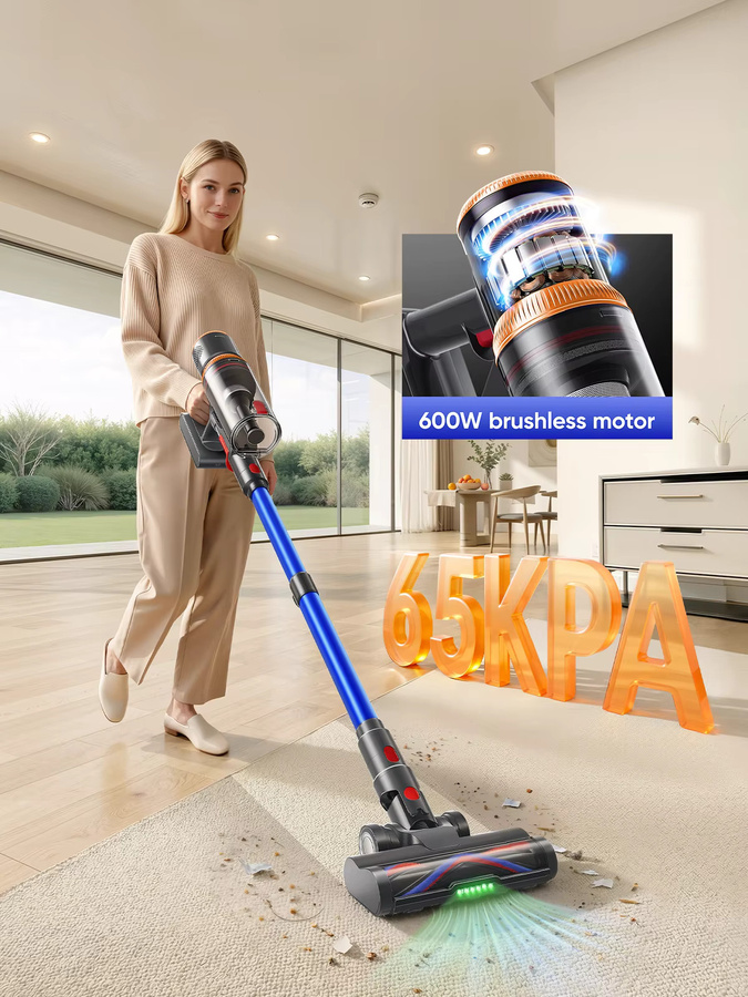BUTURE VC200 Kabelloser Handstaubsauger mit 600W Saugkraft und abnehmbarem Akku inklusive Milbenentfernungsbürste - Bild 2