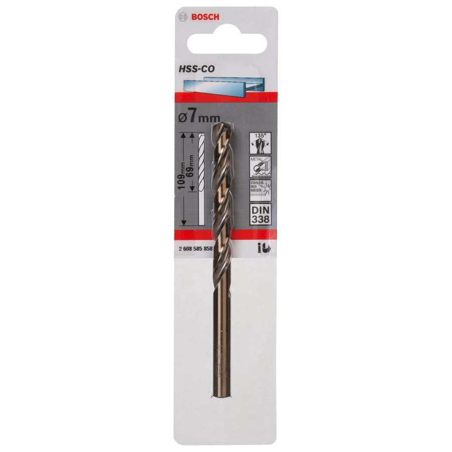 Bosch HSS-Co Metall-Spiralbohrer in Silber, Durchmesser: 7 mm, Gesamtlänge: 10,9 cm - Bild 4