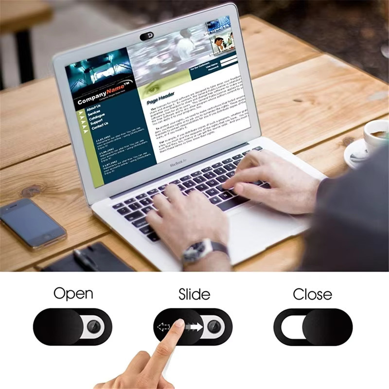 Webcam Abdeckung Slider für Laptop, iPad, PC und Macbook zur Wahrung der Privatsphäre in Schwarz - Bild 2