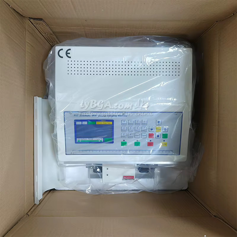 LYBGACNC Drahtabisoliermaschine SWT-608-EN in Weiß, computergesteuert mit 4-Rad-Antrieb für 0,1 bis 6mm² PVC/PTFE-Kabel zum Abisolieren und Schneiden, 220V - Bild 3