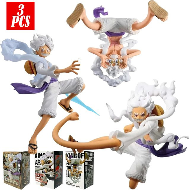 Bandai One Piece Monkey D. Luffy Gear 5 Actionfigur, 3-teiliges Set - Bild 1
