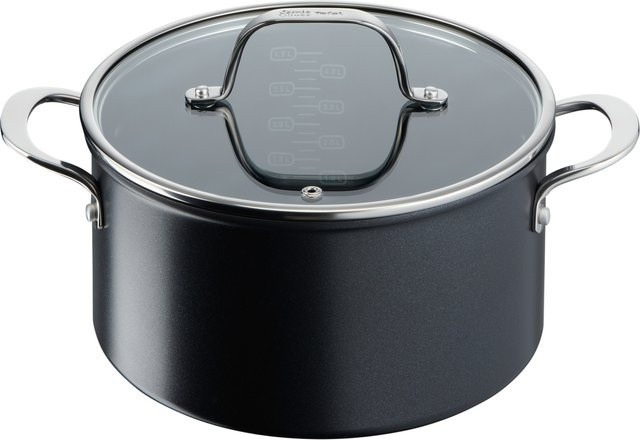 JAMIE OLIVER BY TEFAL Home Cook Kochtopf mit Deckel, Induktion, Antihaftbeschichtung, Aluminium, schwarz, Durchmesser: 24 cm - Bild 1