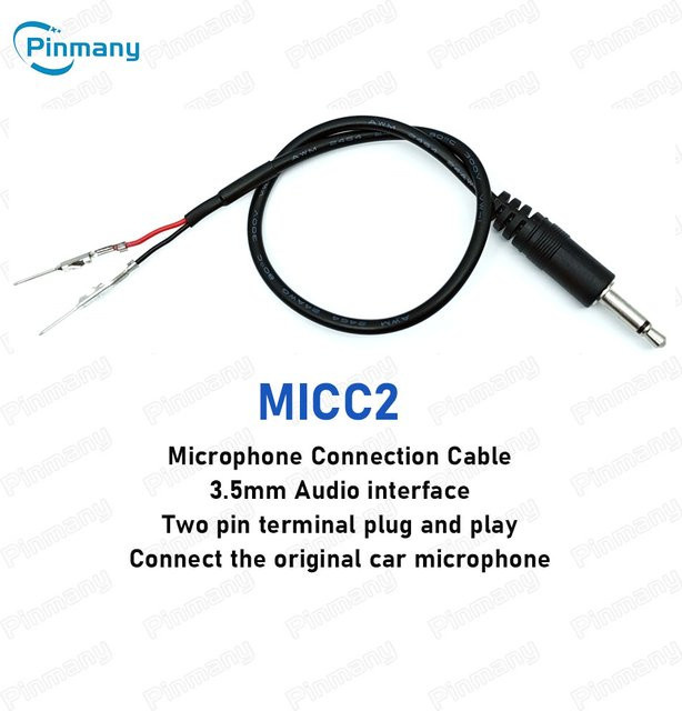 Auto-Radio-Mikrofonkabel-Adapter MICC2 für Android-Headunits, MIC-Kabelbaum-Stecker und Buchsenanschluss für Hyundai, KIA und Fiat, Schwarz - Bild 1