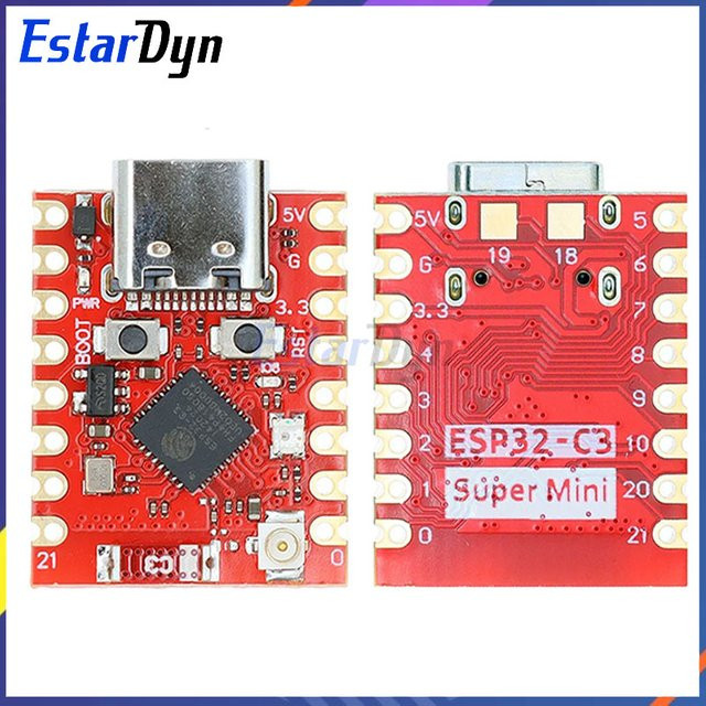 Estardyn ESP32-C3 SuperMini Plus Entwicklungsboard V2.0 mit WiFi und Bluetooth in Rot - Bild 1