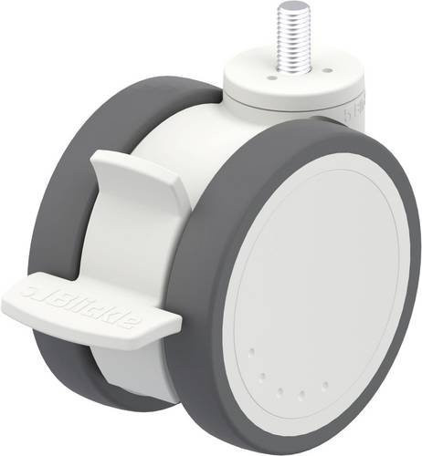 Blickle Kunststoff-Doppelrolle LKD-PATH 100K-FI-GS10 in Grau und Weiß mit 100mm Durchmesser und 100kg Tragfähigkeit - Bild 1