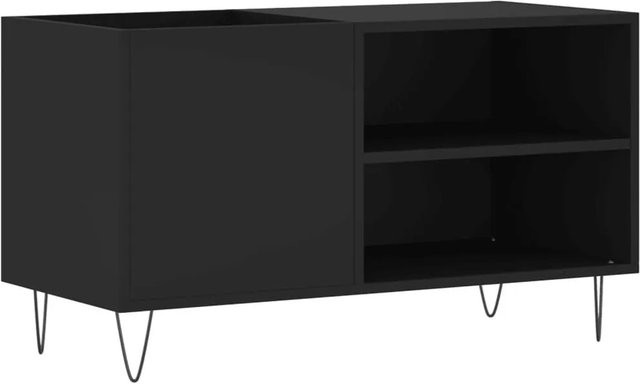 vidaXL Plattenschrank Schwarz aus Holzwerkstoff und Eisen im industriellen Design, B/T/H: 85 x 38 x 48 cm - Bild 1