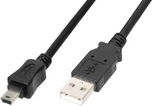Digitus USB 2.0 Kabel mit USB-A und Mini-USB Stecker in Schwarz, Länge: 1,80 m - Bild 1