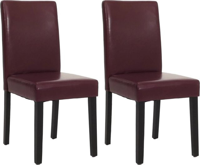 CHEFGASTRO Esszimmerstuhl 2er-Set in Rot aus Kunstleder mit Buchenholzbeinen, H x B x T: 90 x 43 x 56 cm, Sitzhöhe: 45 cm - Bild 1