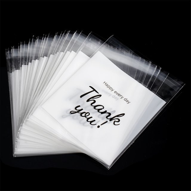 YouYoungDifferent 100 Stück transparente selbstklebende Plastiktüten für DIY-Schmuck und Partygeschenke - Bild 1