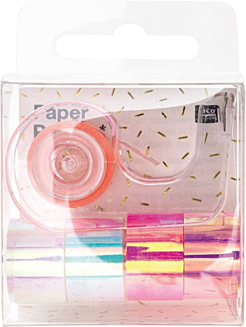 Rico Design Paper Poetry Mini-Mirror Rainbow Washi Tape Set weiß-pink, Breite: 12 mm, Länge: 1,8 m - Bild 1