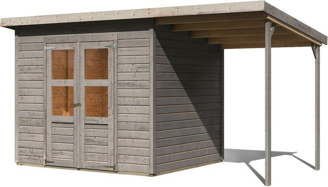 Karibu Gartenhaus Kano 5 mit Pultdach aus nordischer Fichte im Set - Bild 1