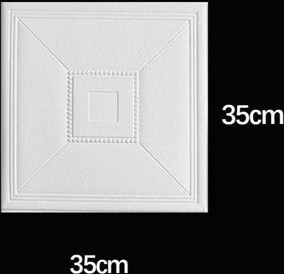 Chocolate Home 3D Selbstklebende Deckenaufkleber in Weiß, 10 Stück wasserdichte Polystyrol Tapete für moderne Decken Dekoration - Bild 1
