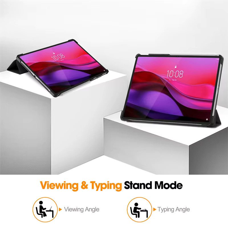 Lenovo Yoga Tab Plus TB520FU Schutzhülle aus Leder mit Trifold-Funktion für 12,7 Zoll in Schwarz und Grün - Bild 4
