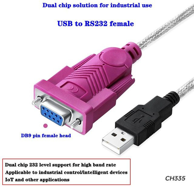 AXONUS USB zu RS232 Serieller Port Adapter DB9 Stecker auf Buchse Datenkabel für Industrie und Computer - Bild 1