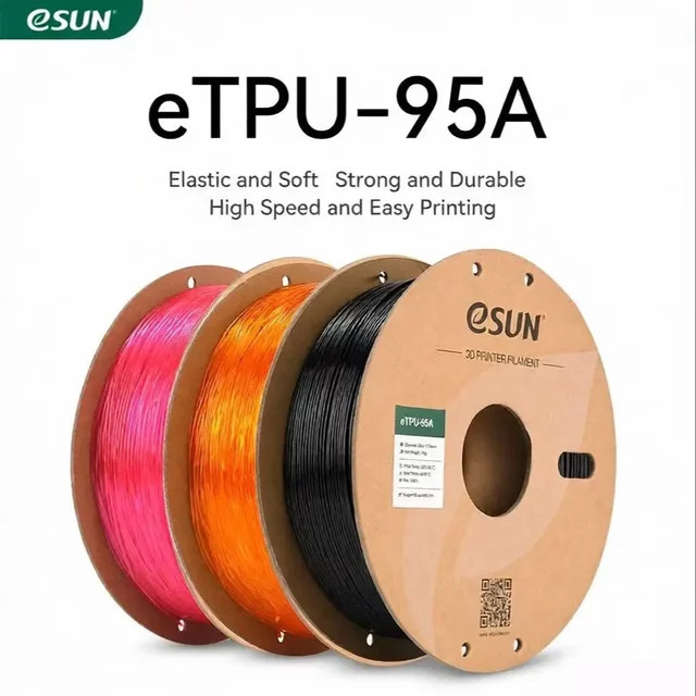 eSUN TPU-95A 3D-Druckfilament 1,75 mm, 2 kg (2 x 1 kg Rollen), robust und verschleißfest für FDM-Drucker - Bild 1